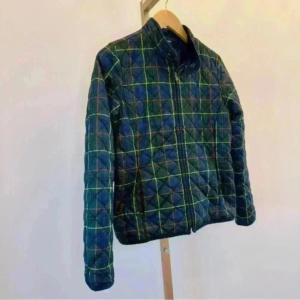 Ralph Lauren Girls Plaid Quilted Jacket Sz L Multicolor Casual Winter Fall Warm